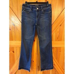 White House Black Market Blanc Love Life Boot Leg Jeans 4S Raw Hem (3493) Read